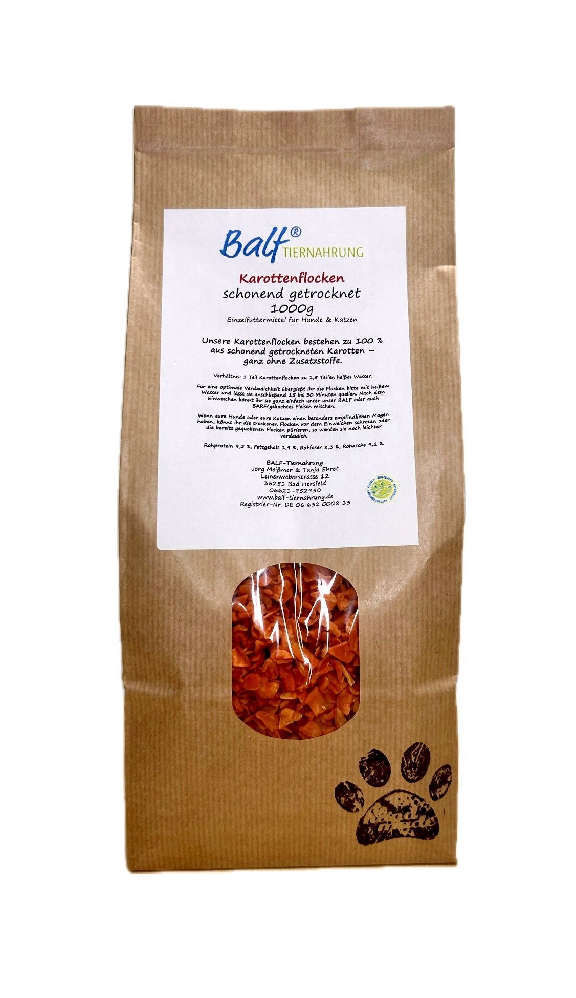 Karottenflocken, getrocknet