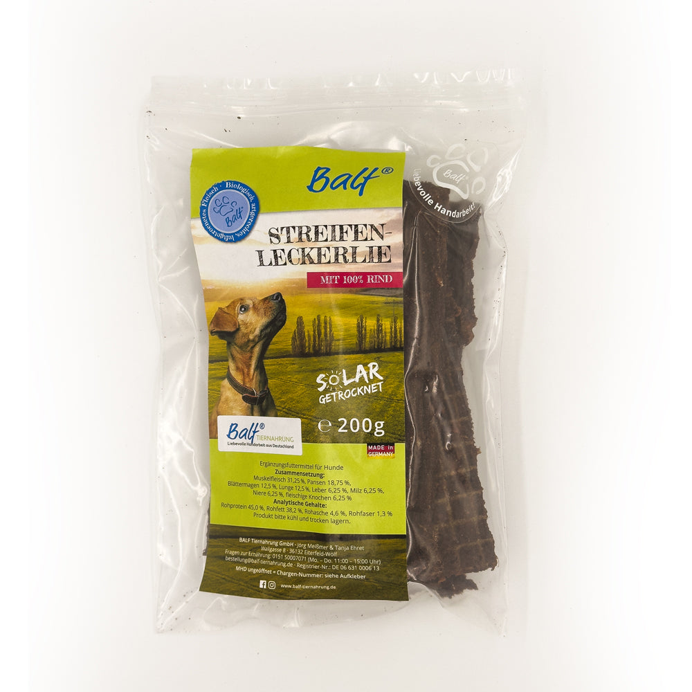 BALF Streifenleckerli, Rind 200g   B-Ware (Bruch)