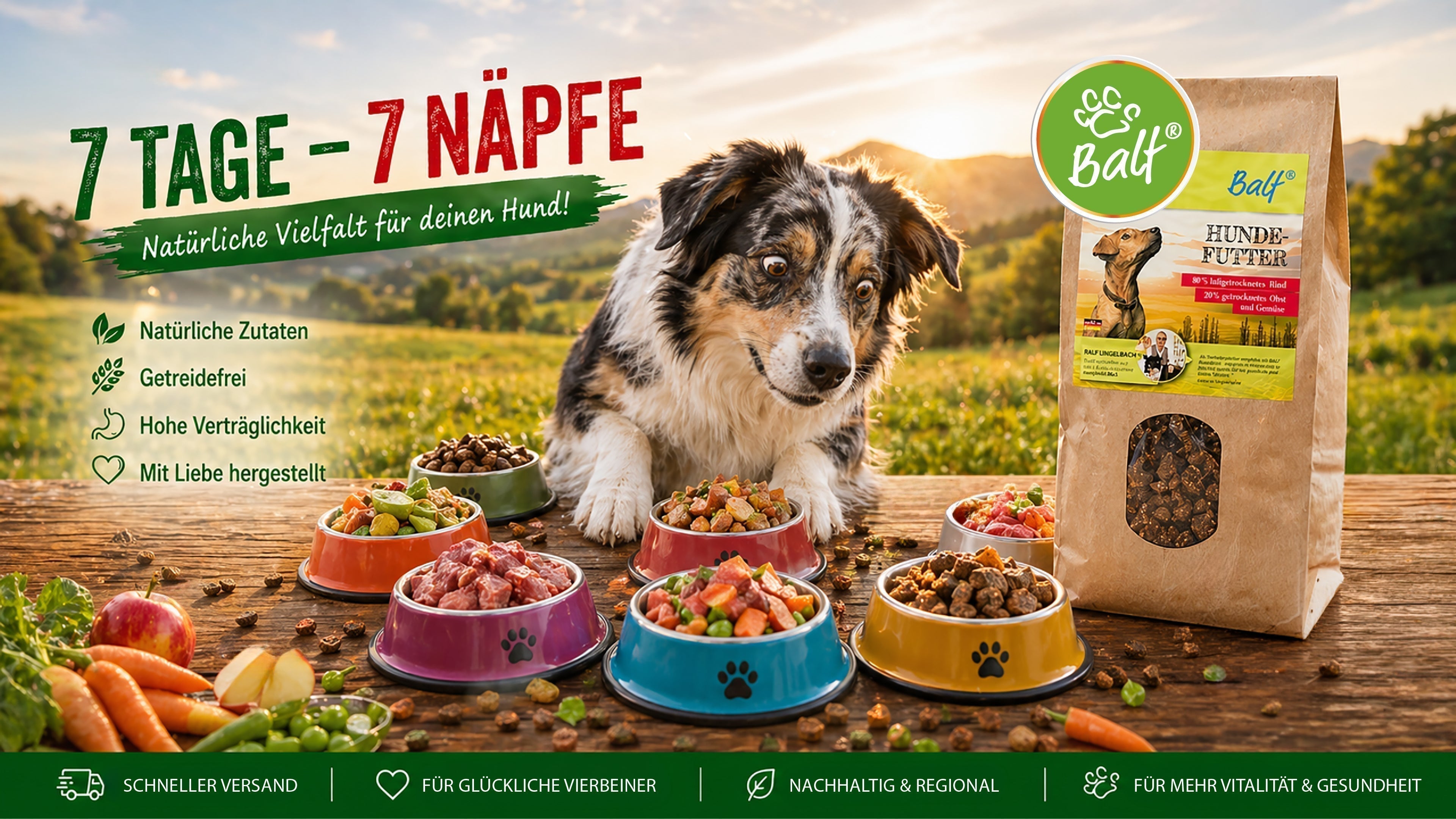 7 Tage – 7 Näpfe: Eine Woche voller Genuss für Ihren Hund – die BALF-Genusswoche startet