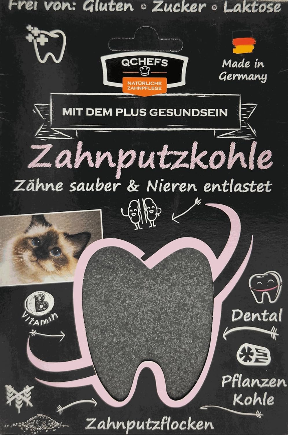QCHEFS Zahnputzkohle für die Katze