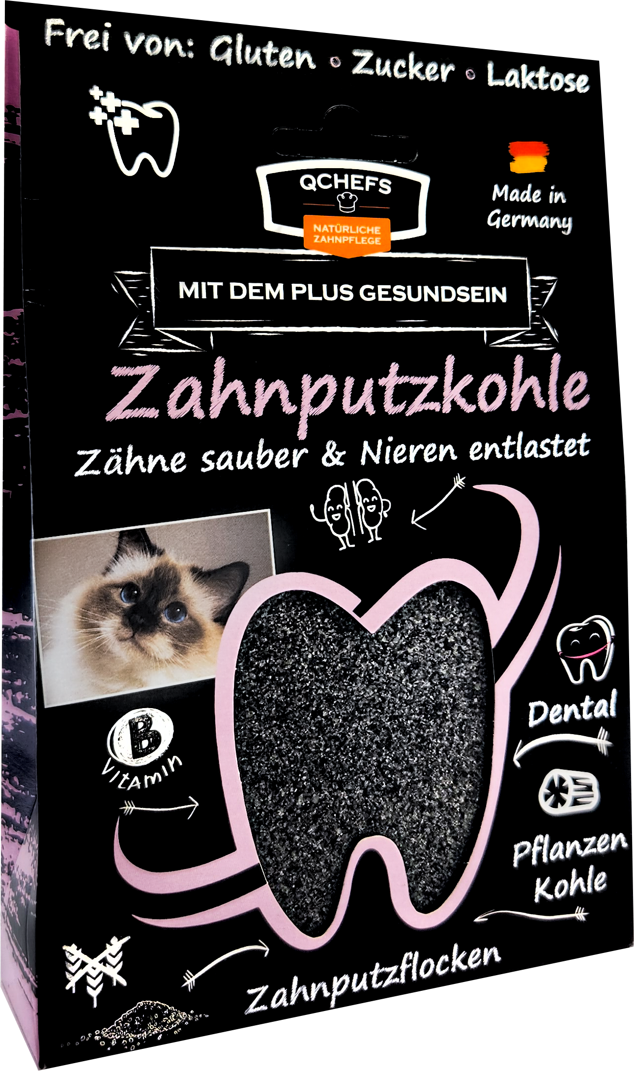 QCHEFS Zahnputzkohle für die Katze