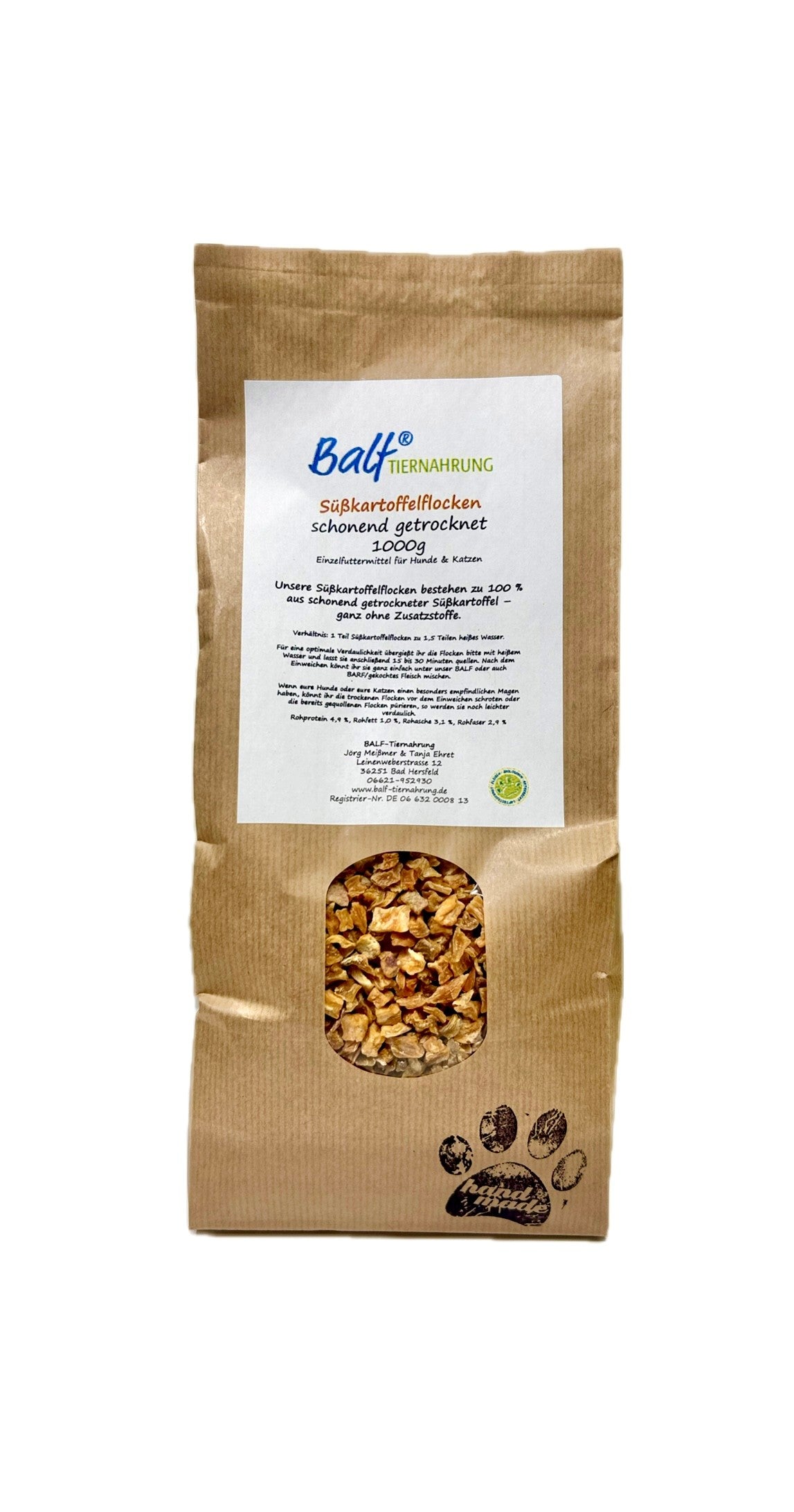 Süßkartoffelflocken, getrocknet